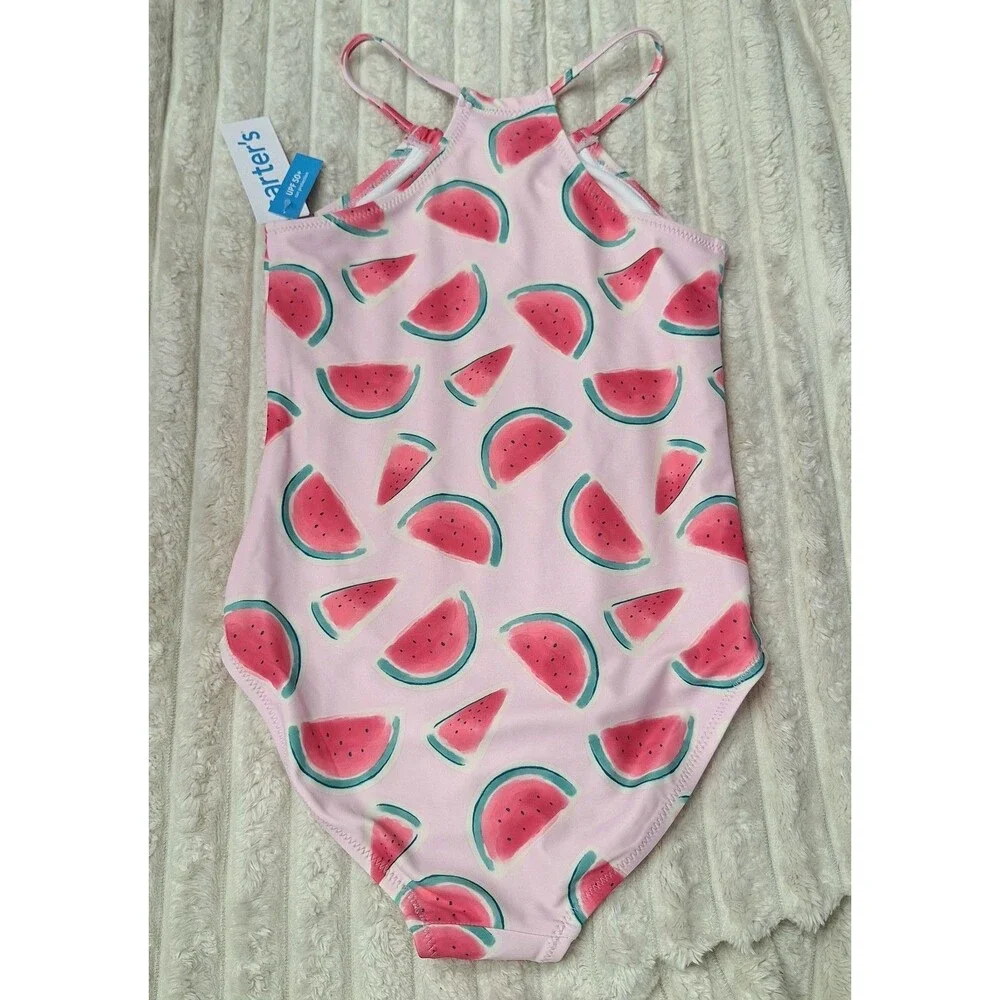 NWT carter's Girl's Cute Pink Watermelon One Piece Swimsuit UPF 50+ US Size 10